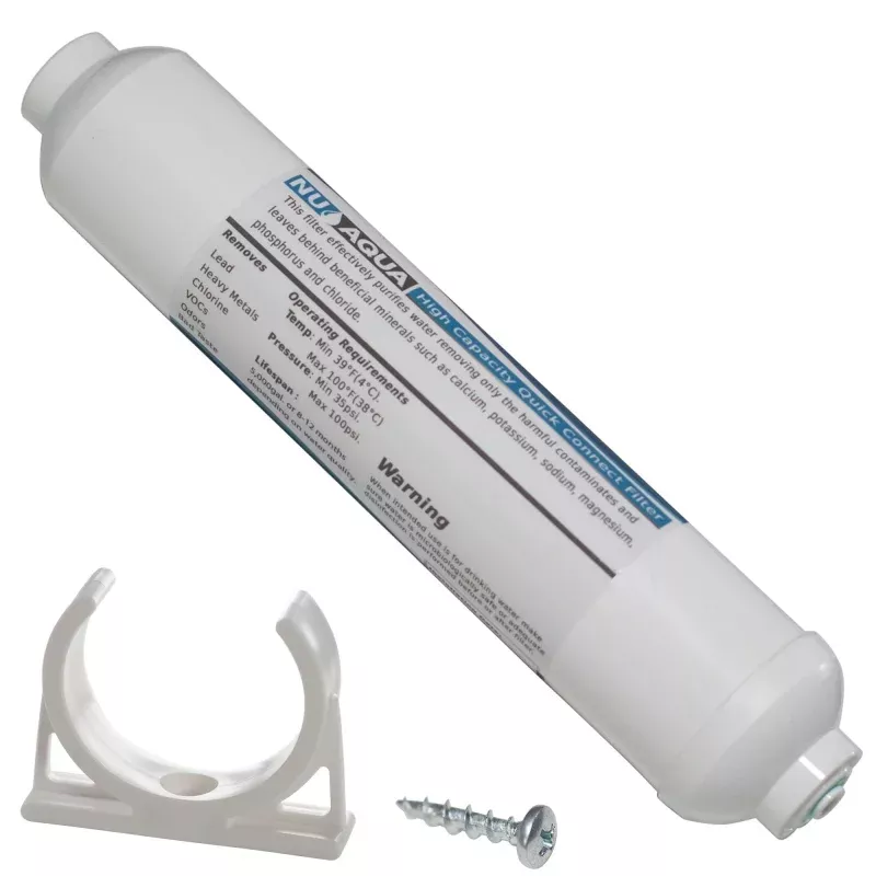 NU Aqua 1/4" Inline Quick Connect Refrigerator Filter