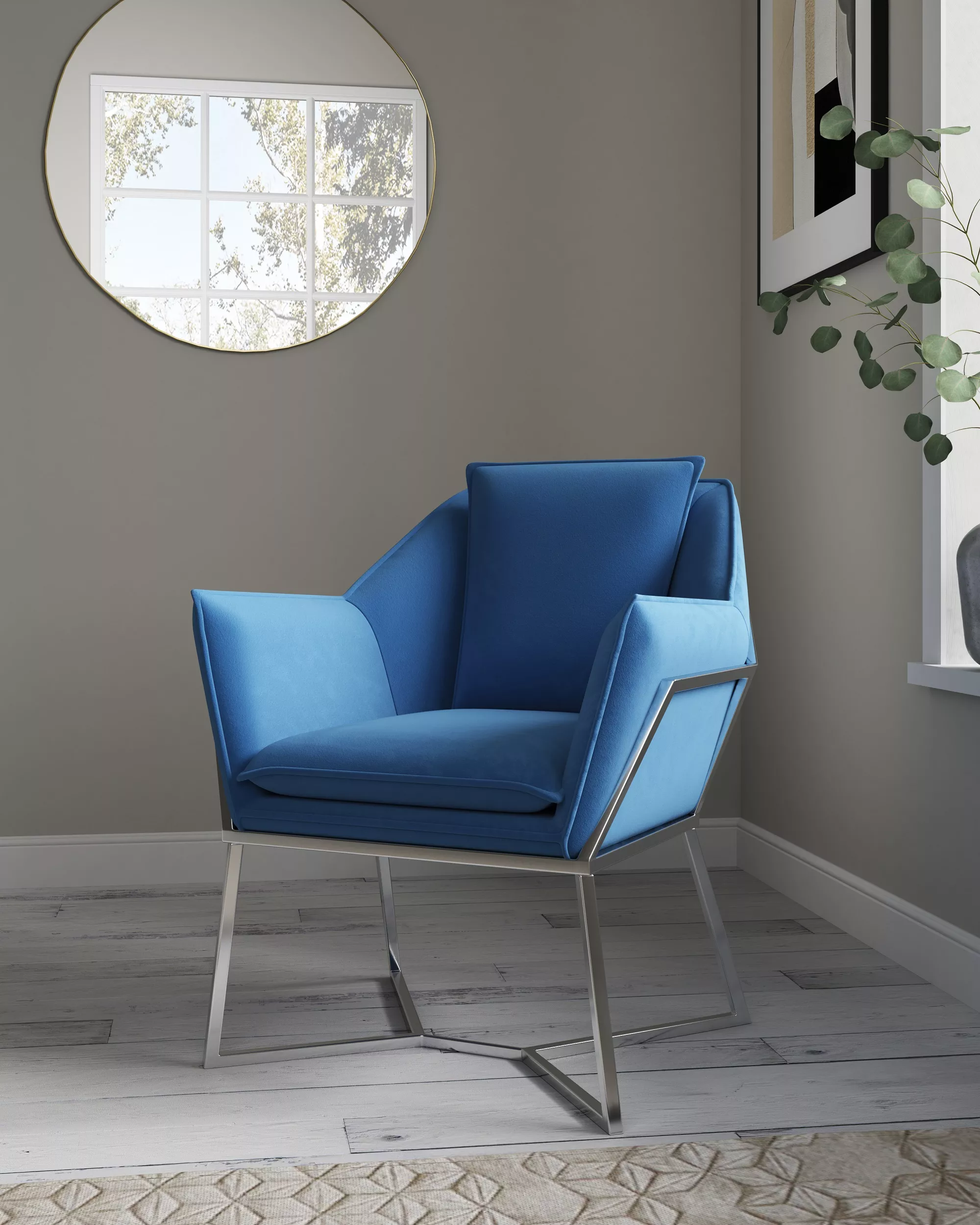 Origami Blue Accent Chair