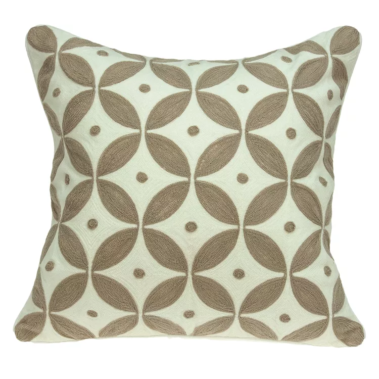 Parkland Collection Beige & White Throw Pillow