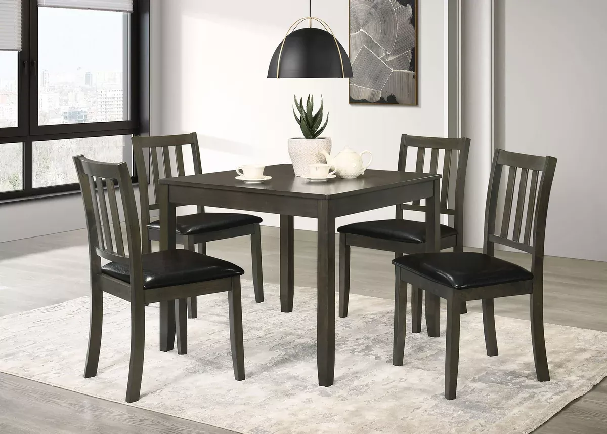 Parkwood 5-piece Square Dining Table Set Dark Ash Brown
