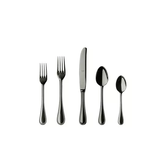 Perla Black Gold Flatware by Mepra