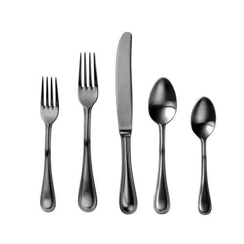 Perla Ice Black Gold Flatware by Mepra