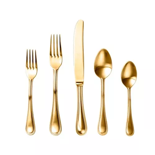 Perla Ice Gold Flatware by Mepra