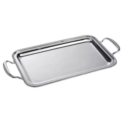Perles Silverplated Rectangular Serving/Bar Trays with Handles by Ercuis
