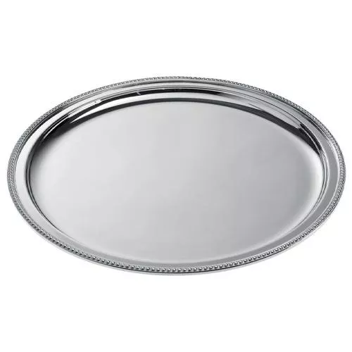 Perles Silverplated Round Serving/Bar Trays by Ercuis