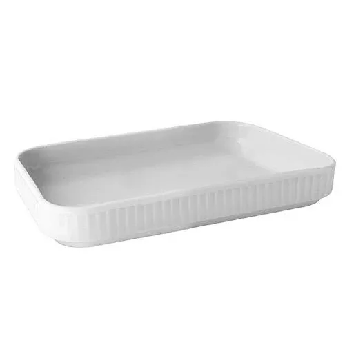 Plisse Porcelain 7" Rectangular Tapas Dish by Pillivuyt