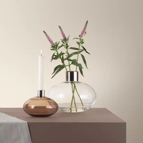 Pluto Brown 6" Candlestick by Lena Bergström for Orrefors