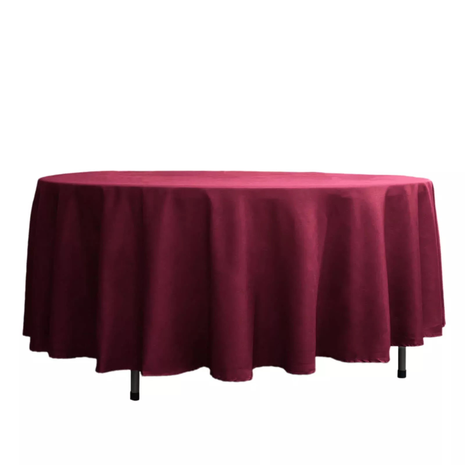 Polyester 108" Round Tablecloth Burgundy - Wrinkle-Resistant Table Cover