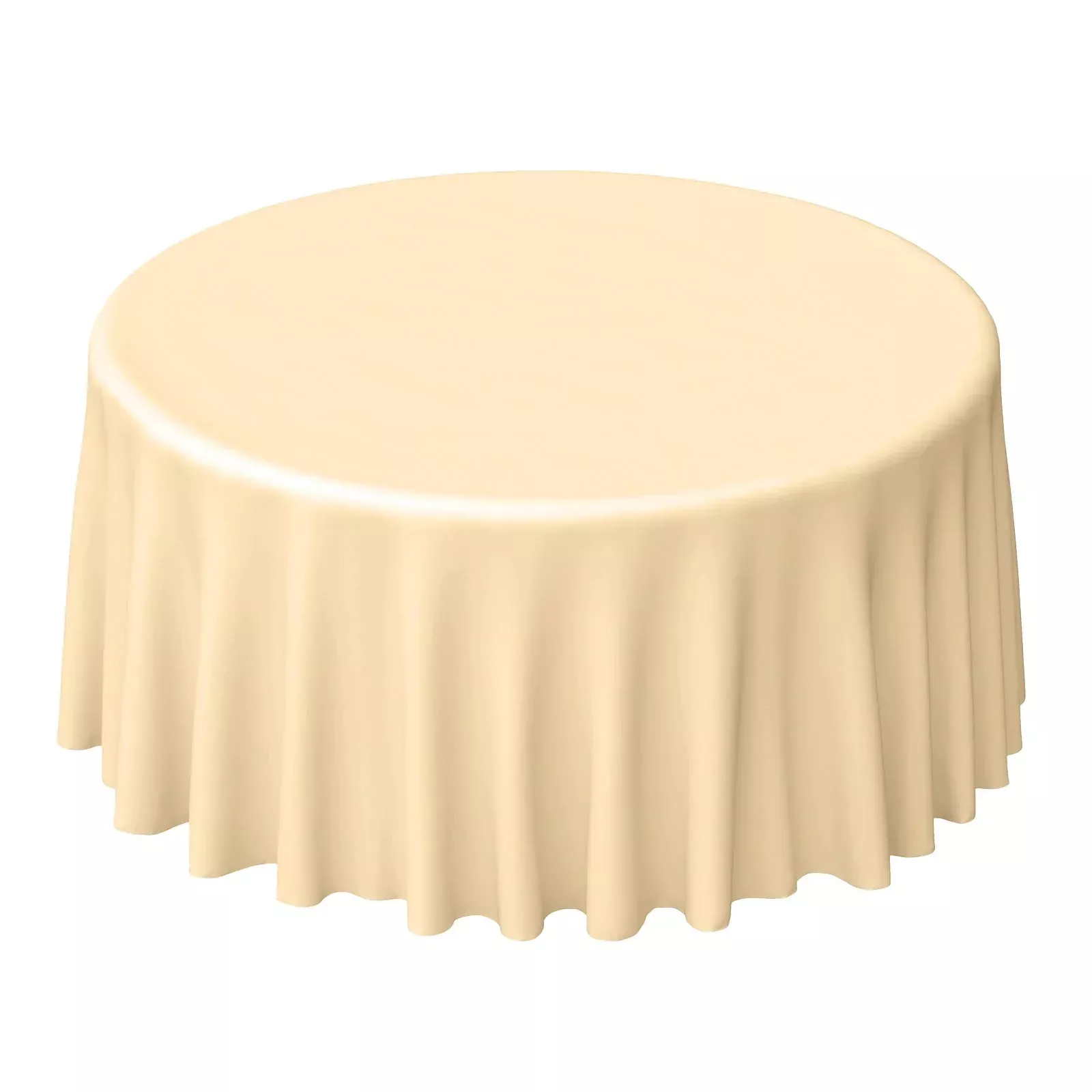 Polyester 120" Round Tablecloth Beige - Seamless Wrinkle-Resistant Table Cover