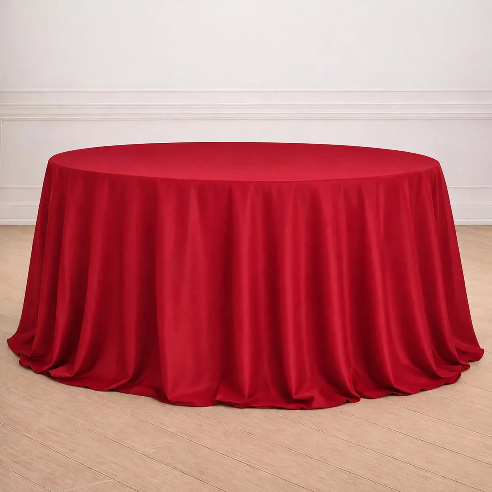 Polyester 132" Round Tablecloth Wine - Seamless Chic Table Cover