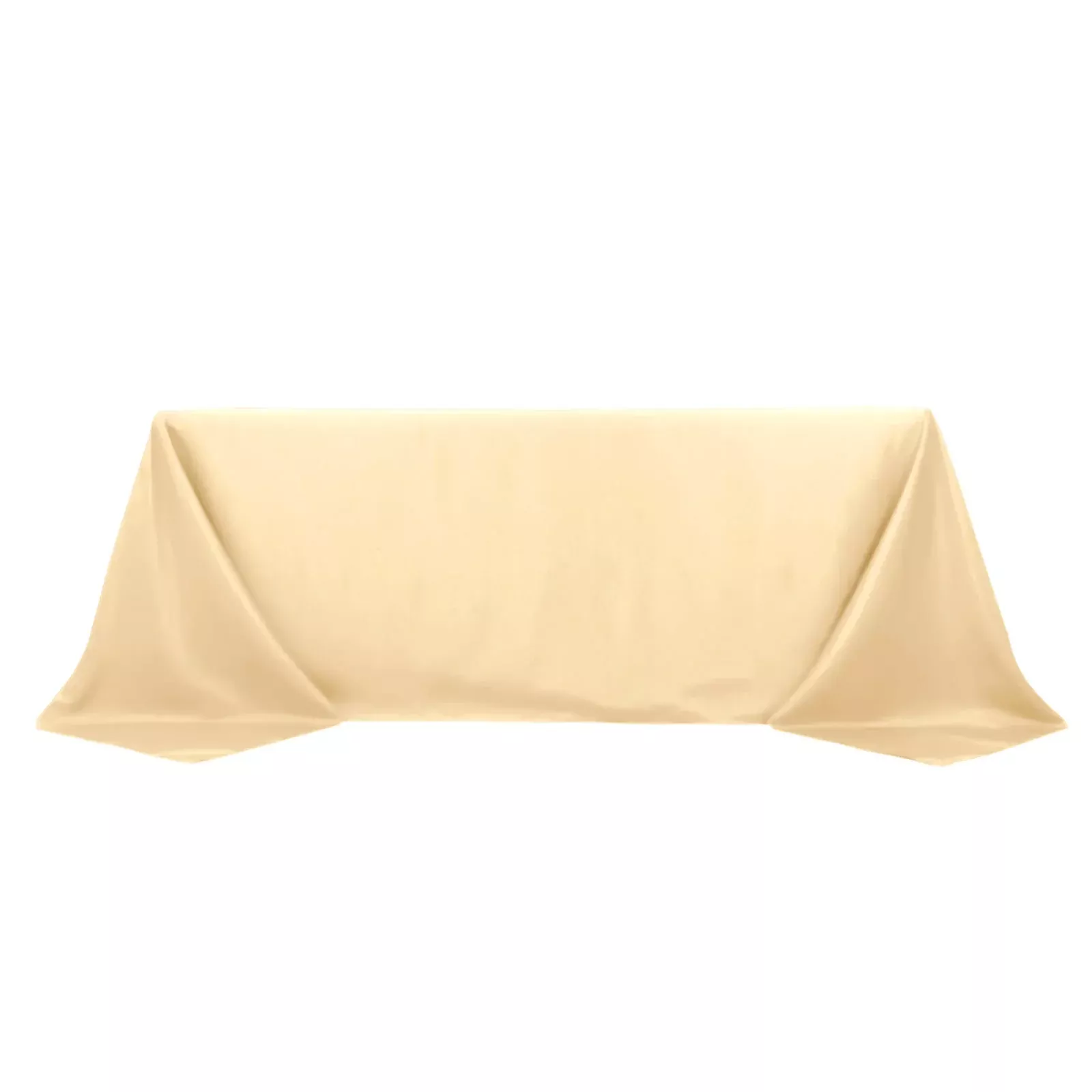 Polyester 90"x132" Rectangle Tablecloth Beige - Seamless Wrinkle-Resistant Table Cover