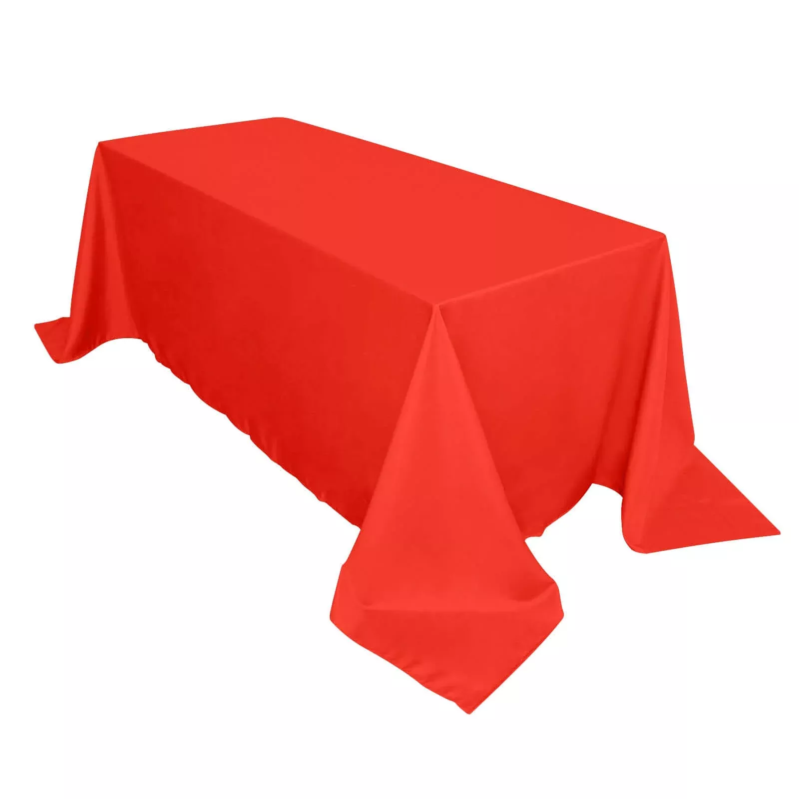 Polyester 90"x132" Rectangle Tablecloth Red - Seamless Wrinkle-Resistant Table Cover