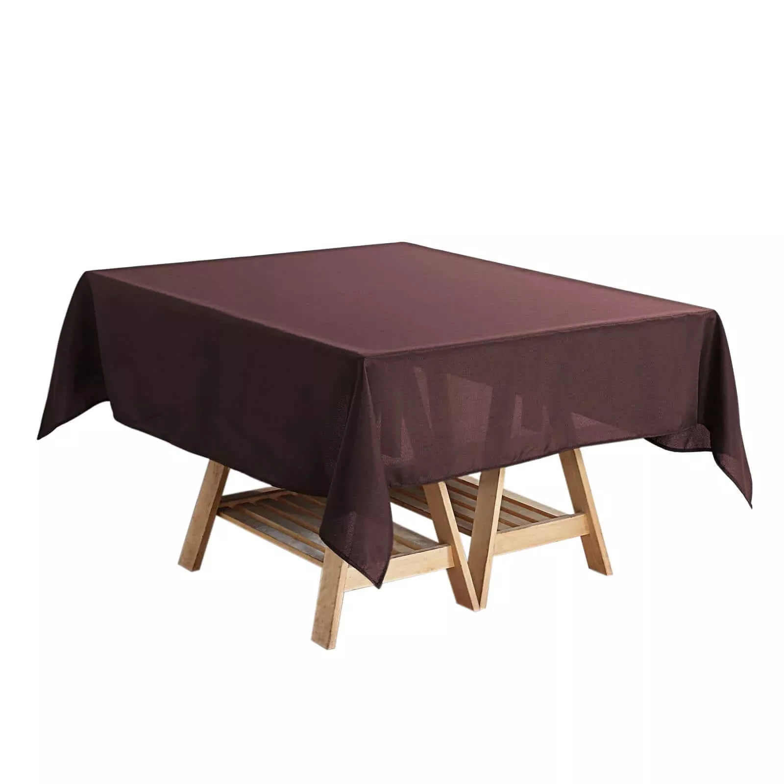 Polyester Square 54"x54" Tablecloth Chocolate - Wrinkle-Resistant & Durable Table Cover
