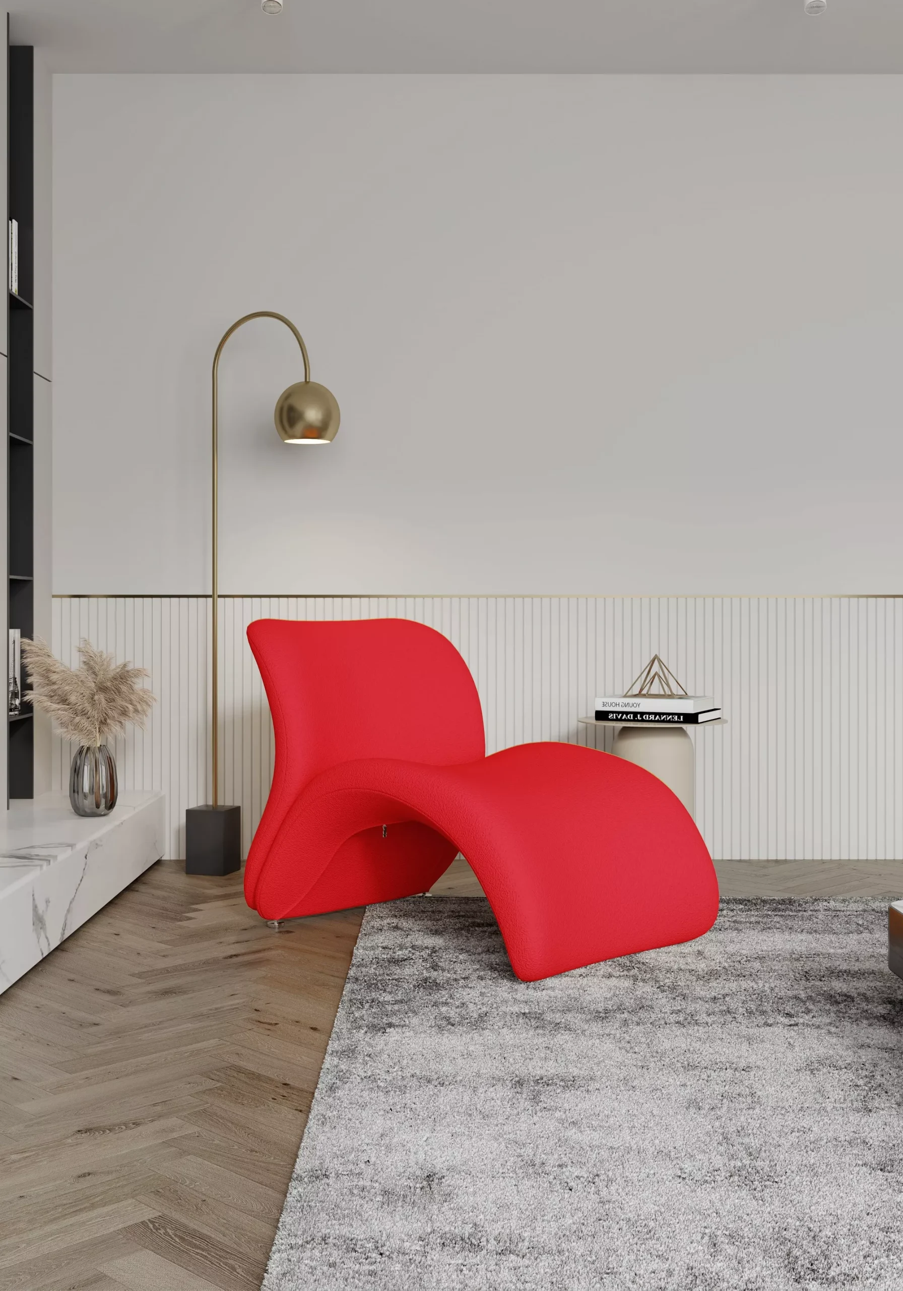 Rosebud Red Accent Chair