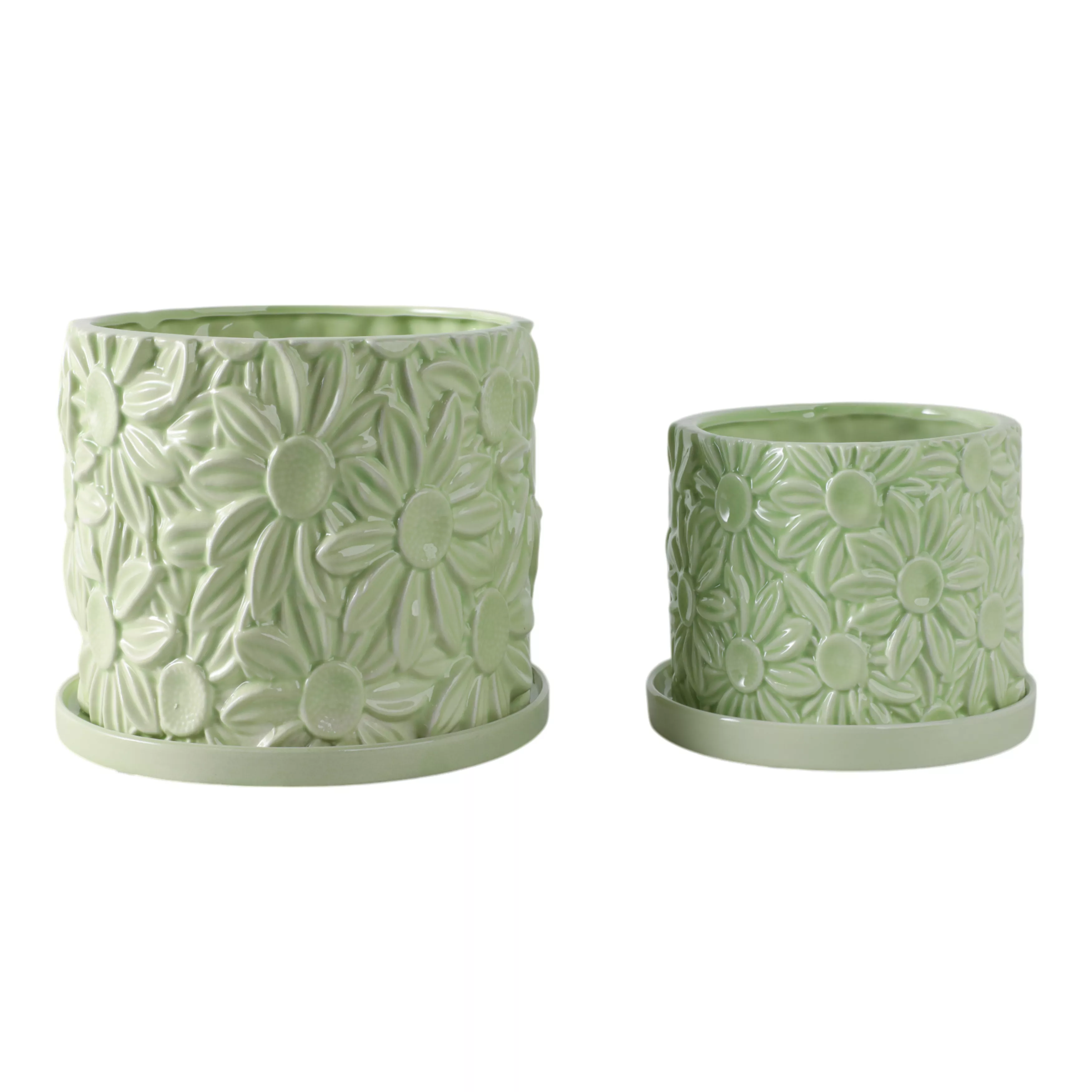 S/2 6/8" Daisy Flower Planter