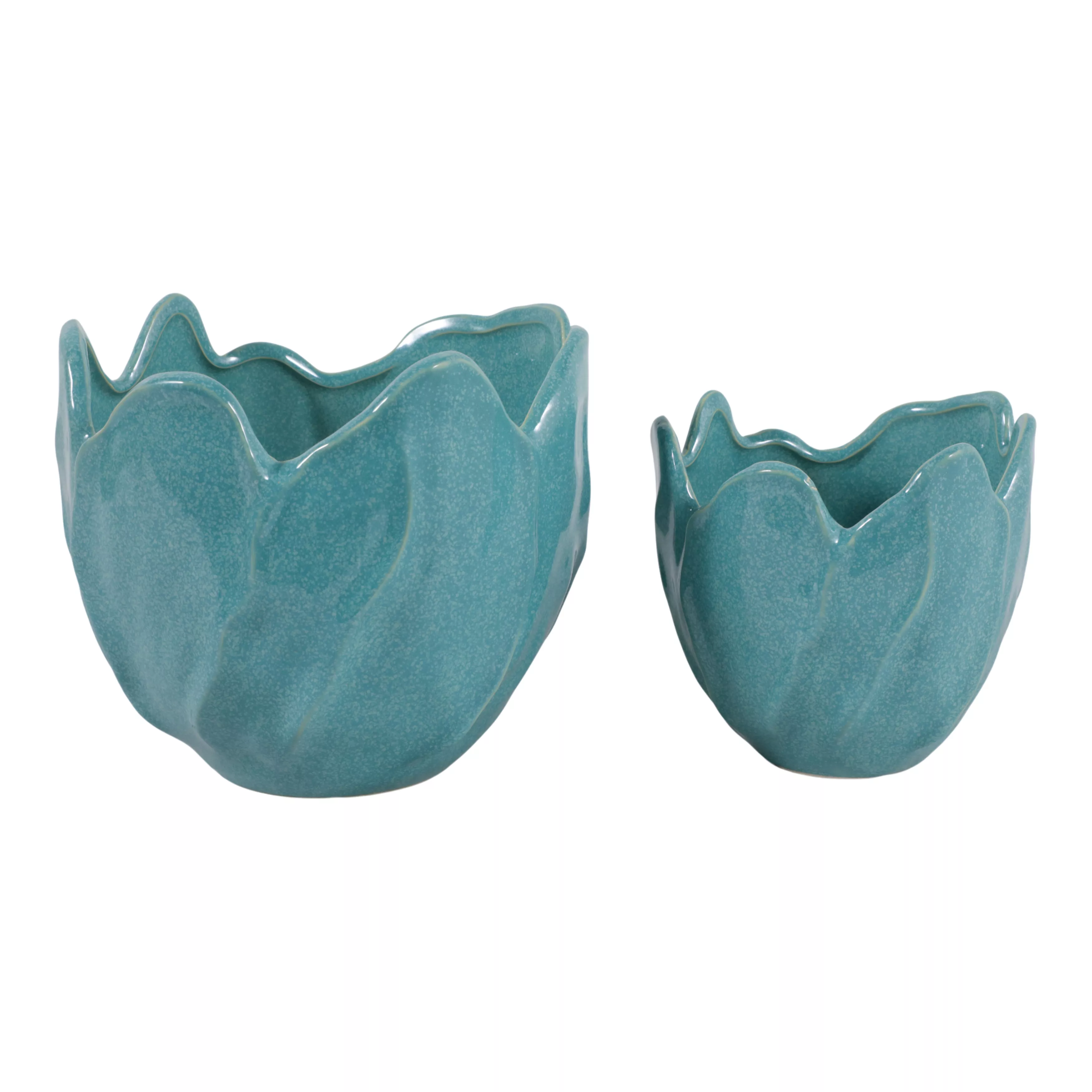 S/2 6/8" Flower Shaped Planter