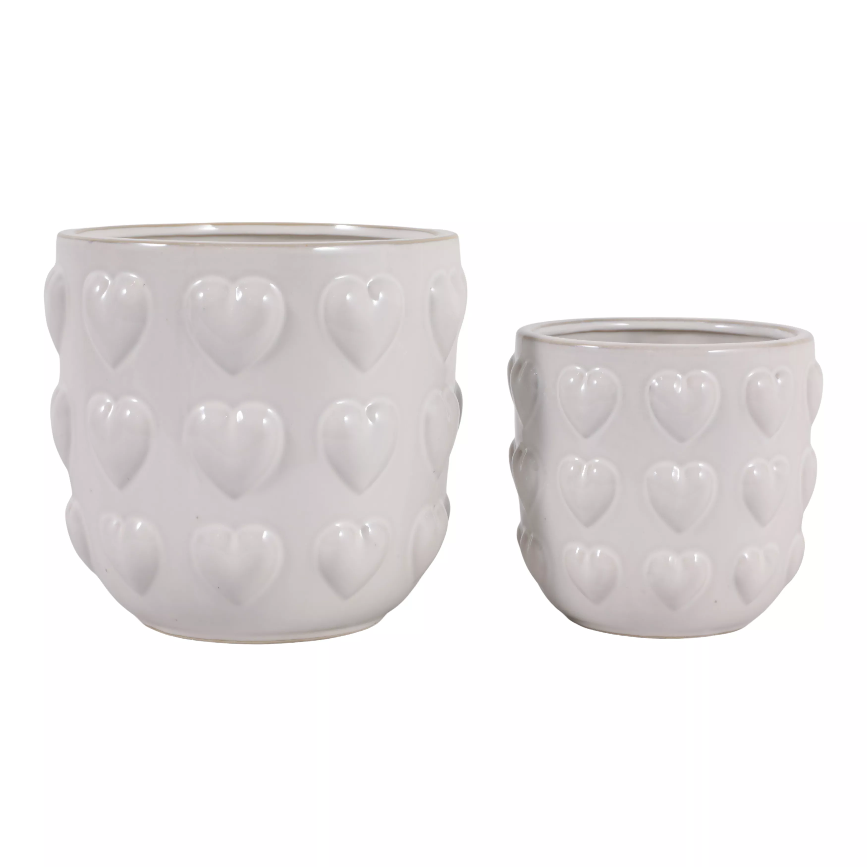 S/2 6/8" Hearts Planters