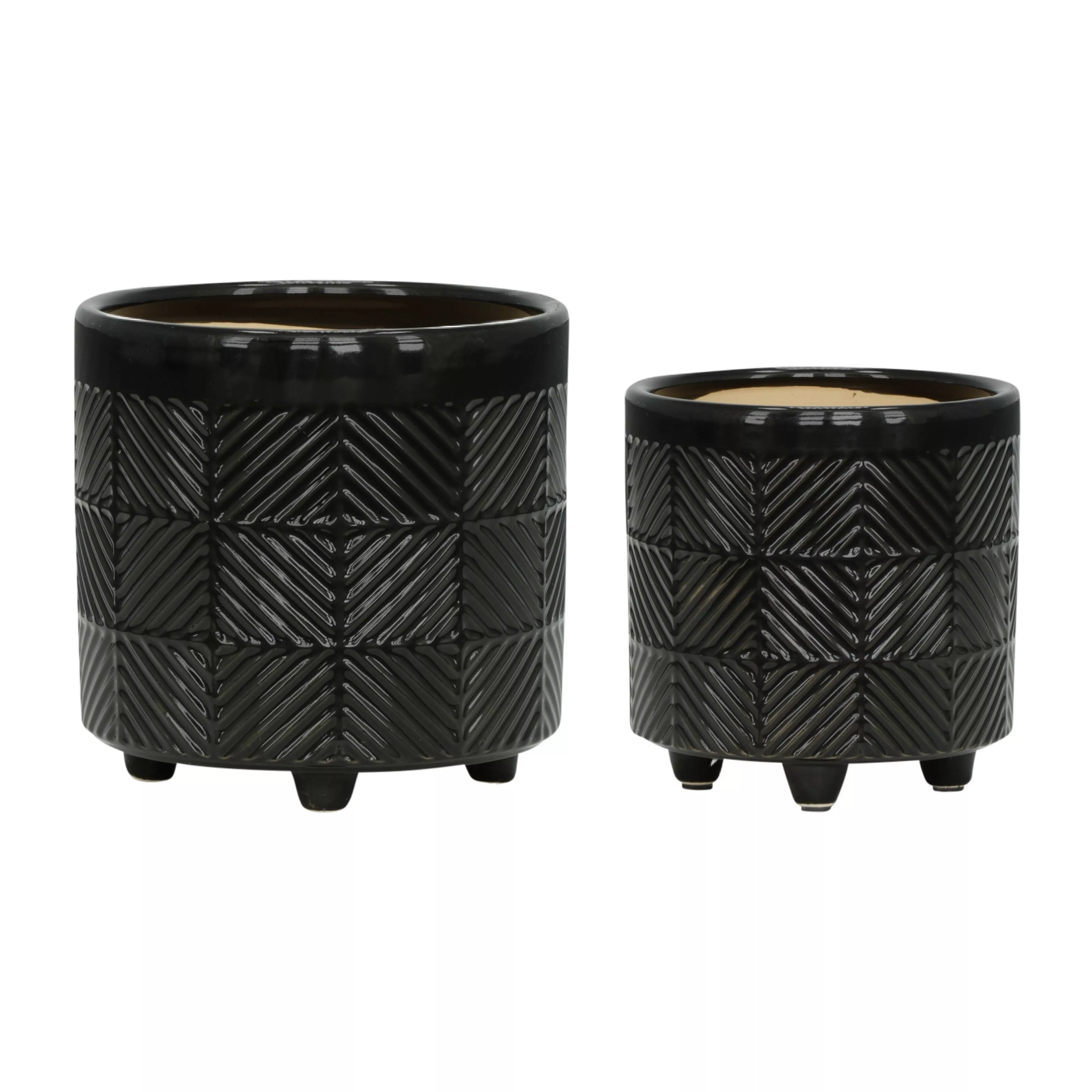 S/2 6/8" Textured Planters