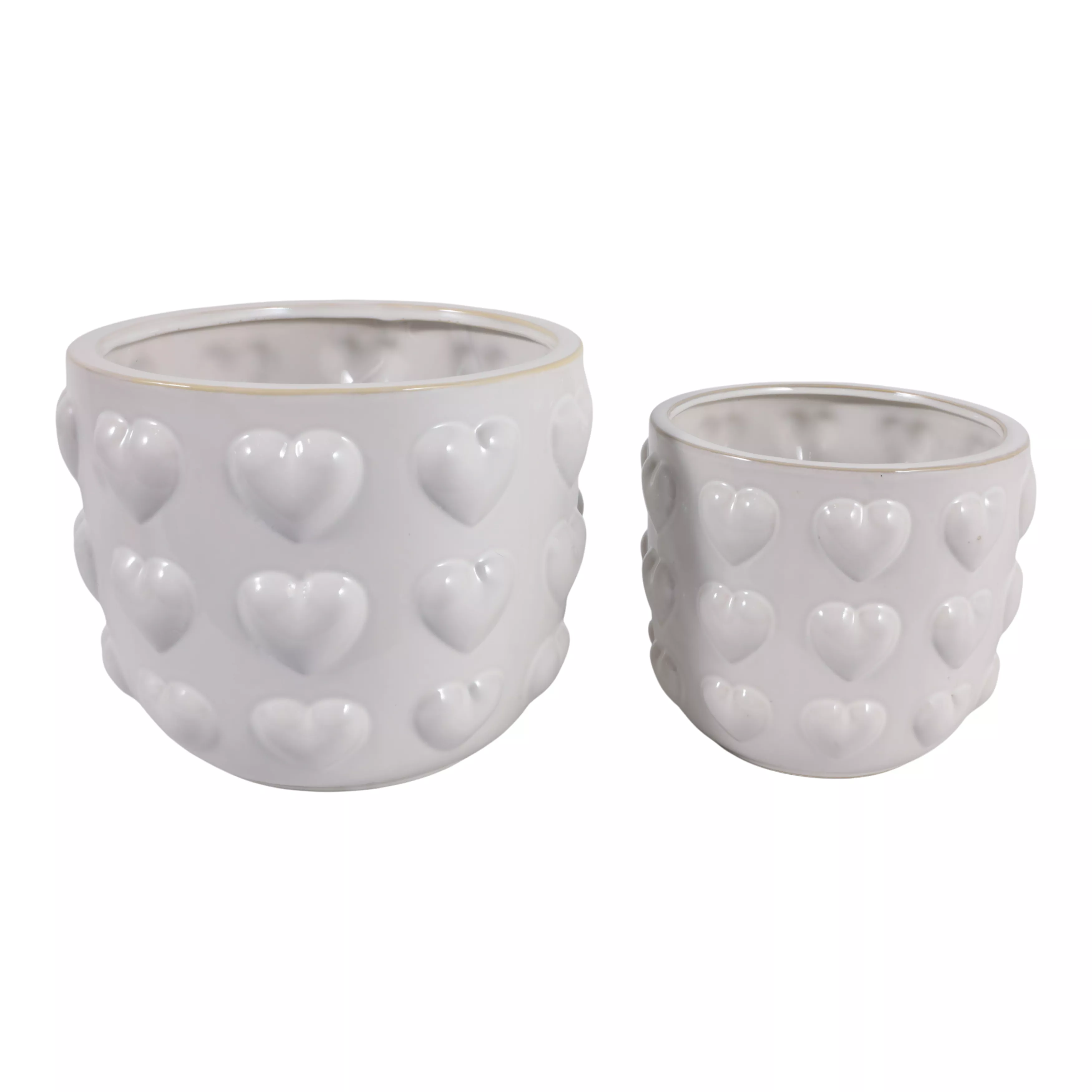 S/2 9/12" Hearts Planters