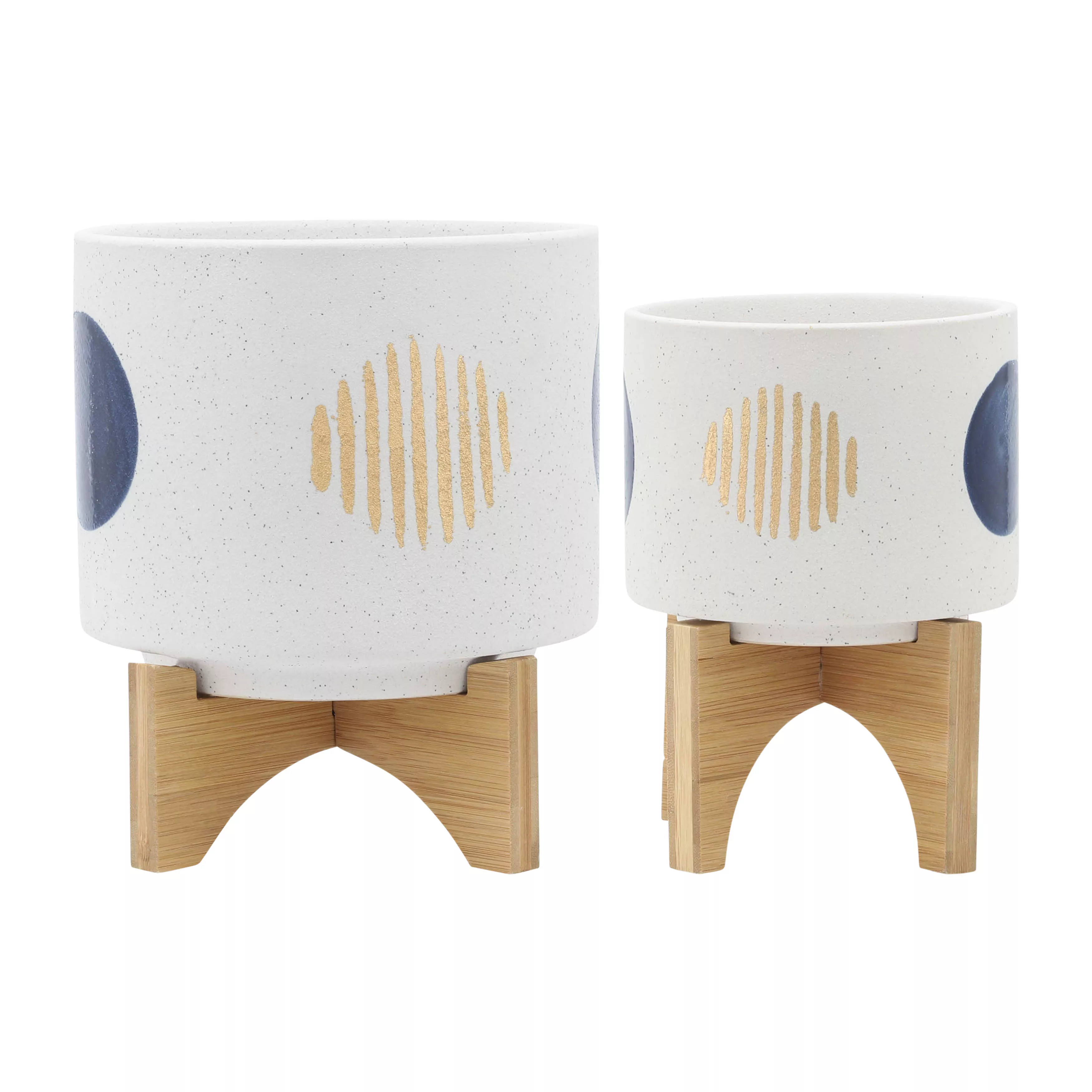 S/2 Funky Planter W/ Stand