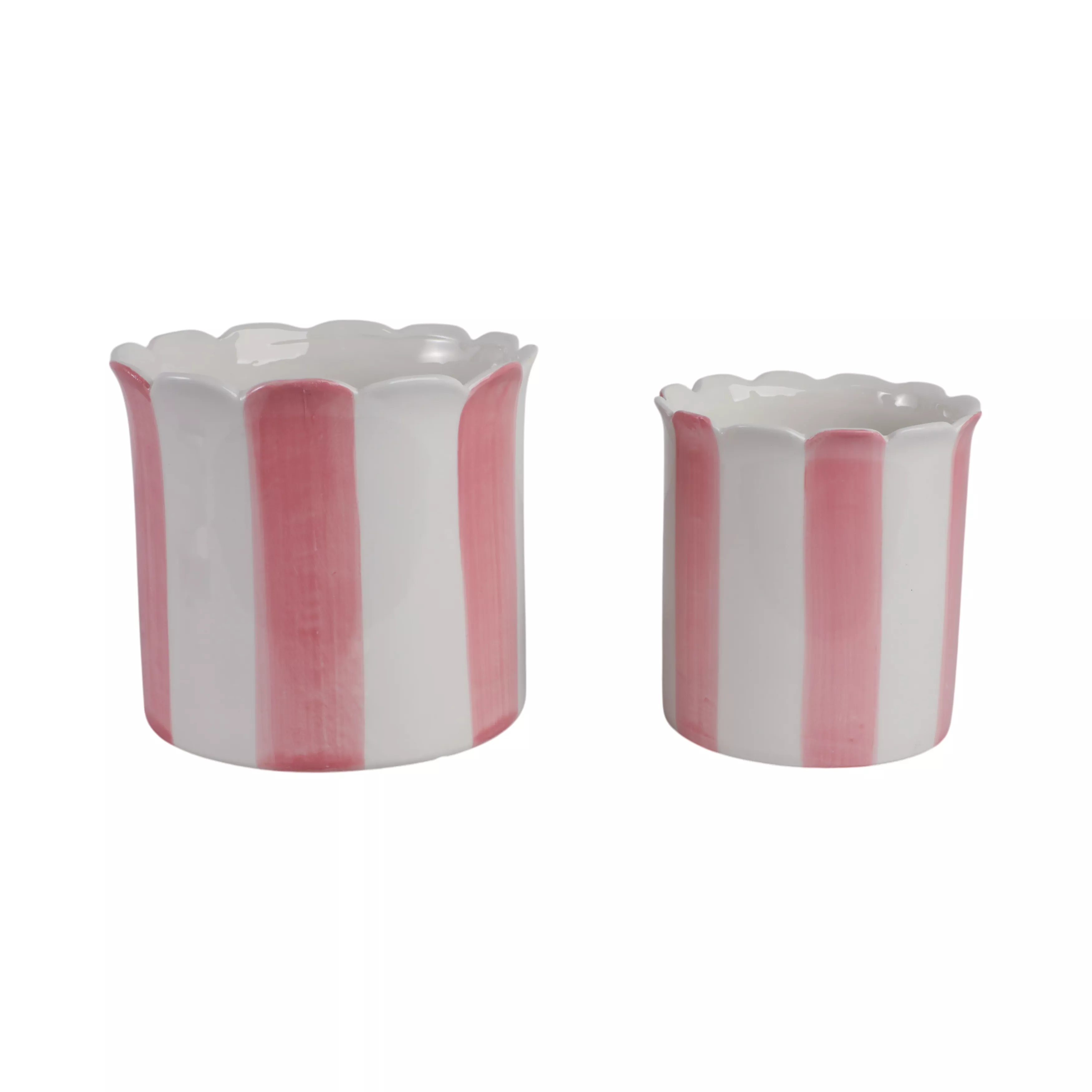 S/2 Striped Scallop Planters