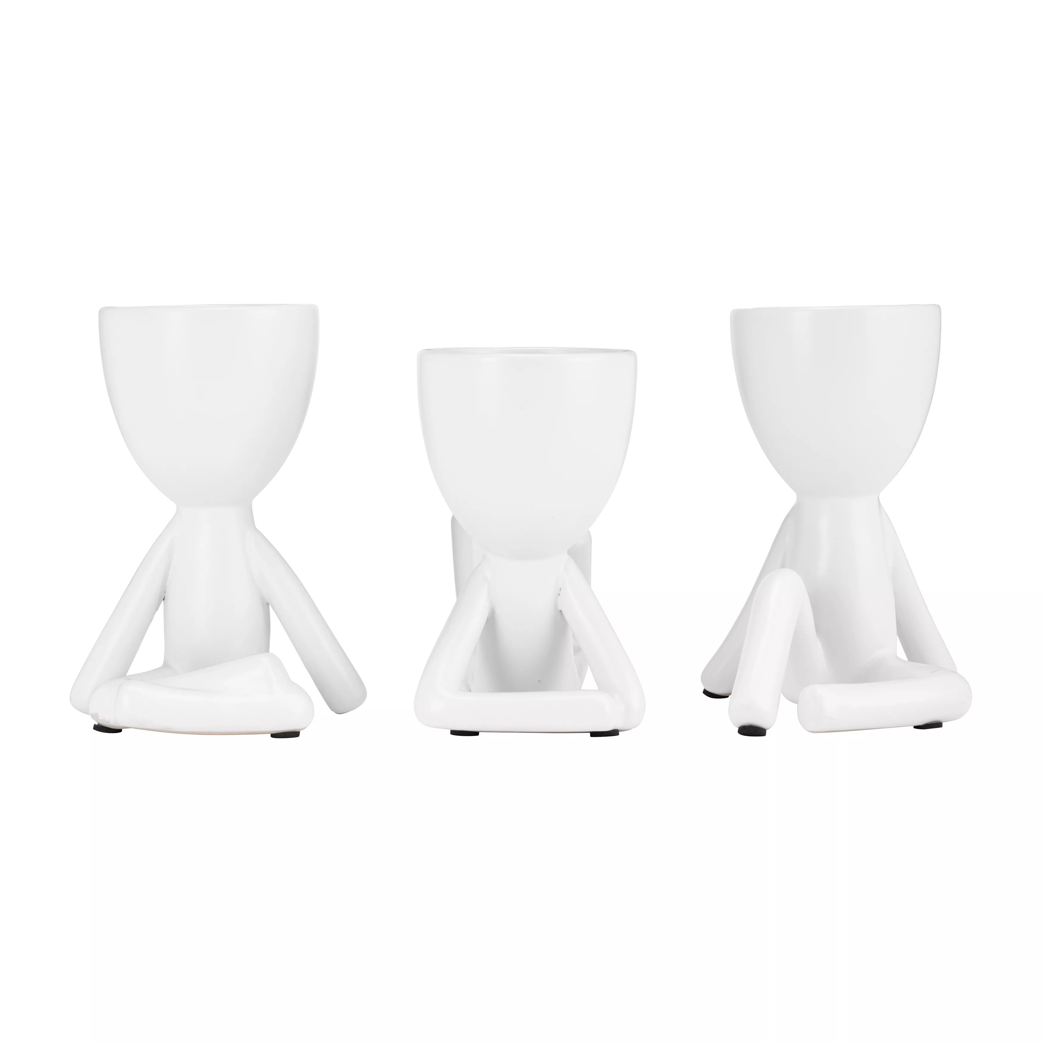 S/3 8" Sitting Humans, White