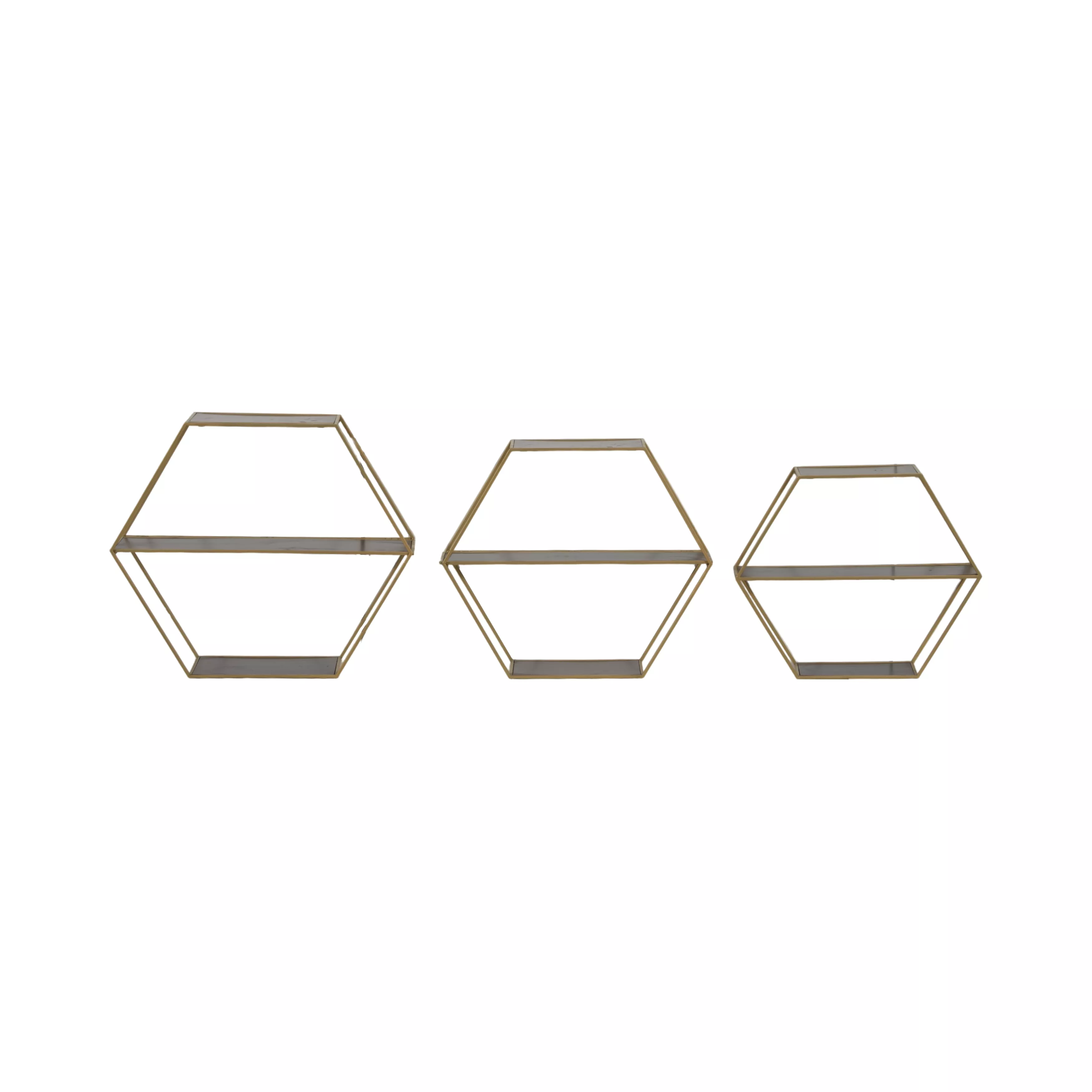 S/3 Hex Folding Wall Shelf