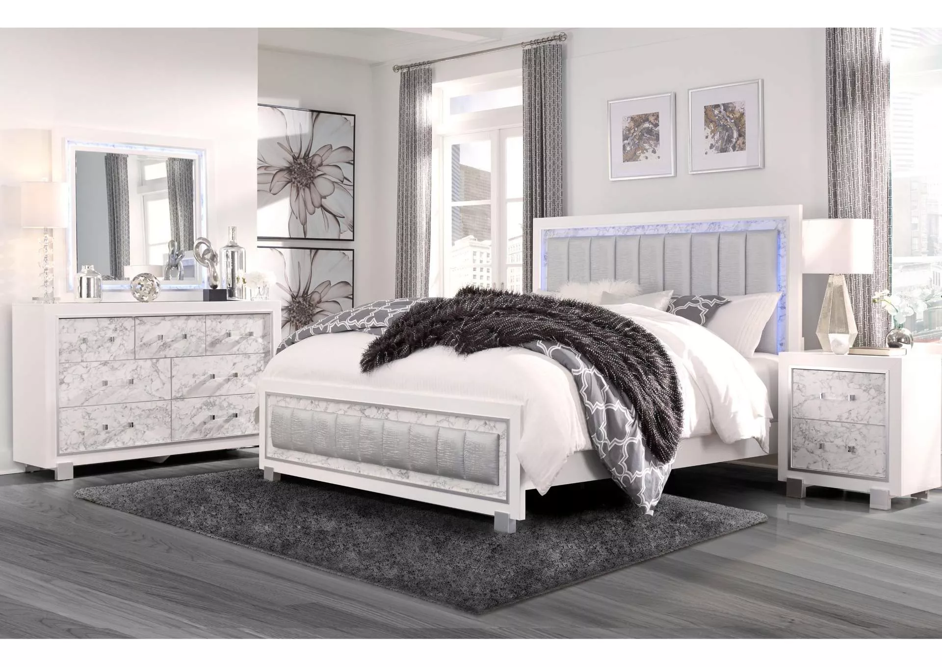 SANTORINI WHITE QUEEN BED GROUP