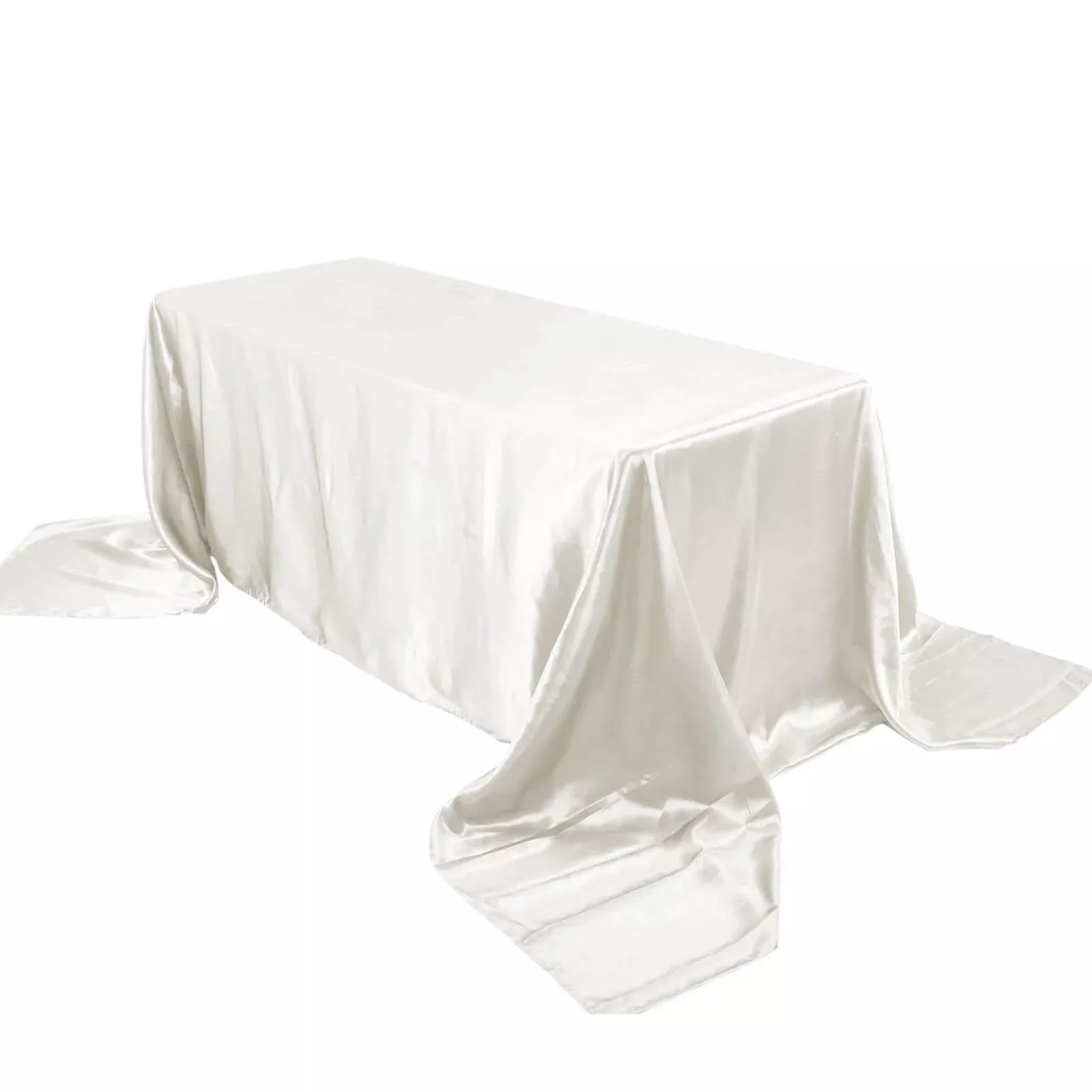 Satin Rectangular 90"x156" Tablecloth Ivory - Seamless Table Cover