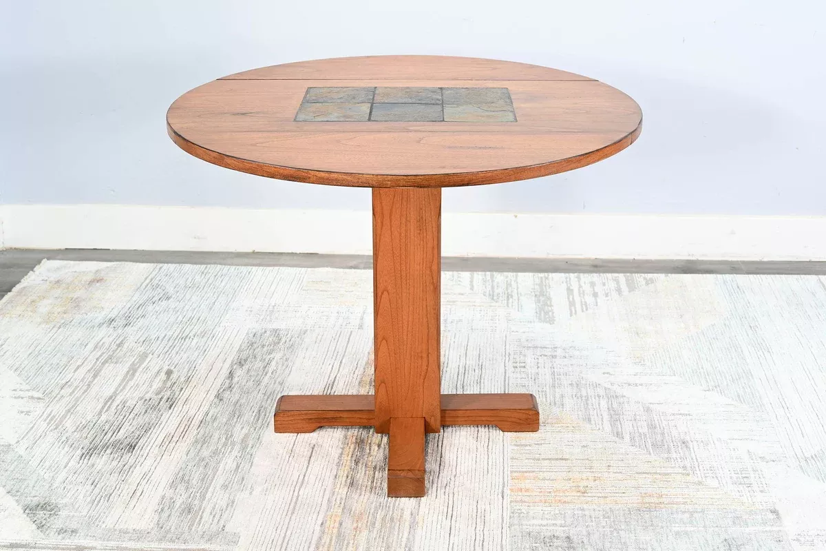 Sedona - Drop Leaf Round Table - Rustic Oak