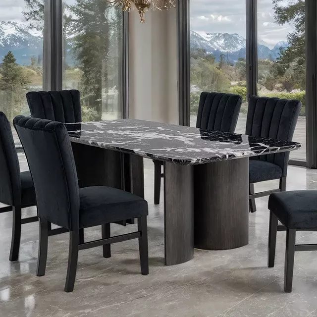 Selsey - Dining Table, Black Stone Top