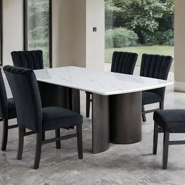 Selsey - Dining Table, White Stone Top