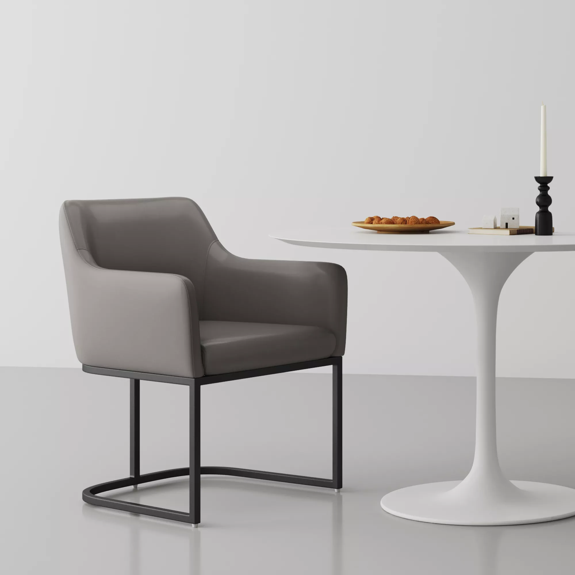 Serena Dark Gray Dining Arm Chair