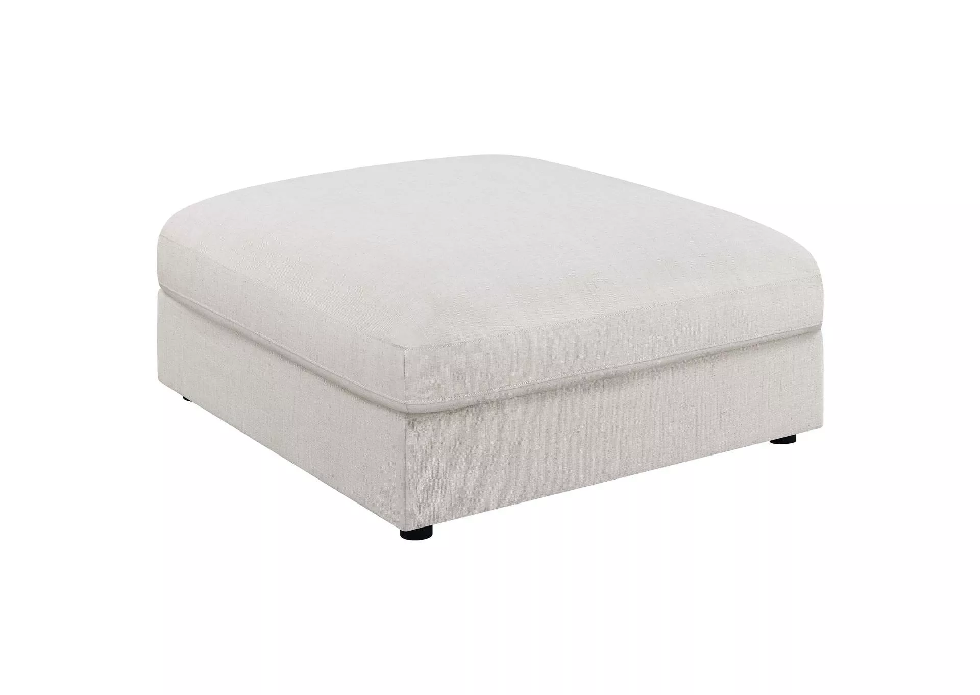 Serene Square Upholstered Ottoman Beige