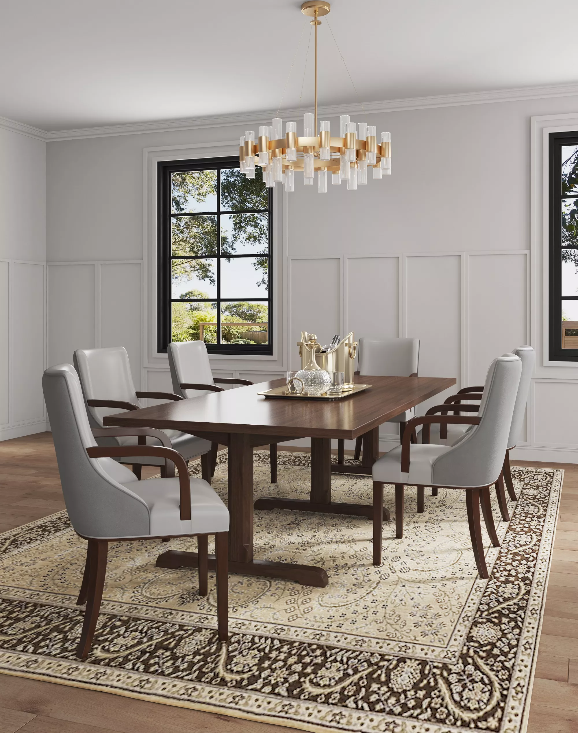 Shubert Gray Dining Arm Chair