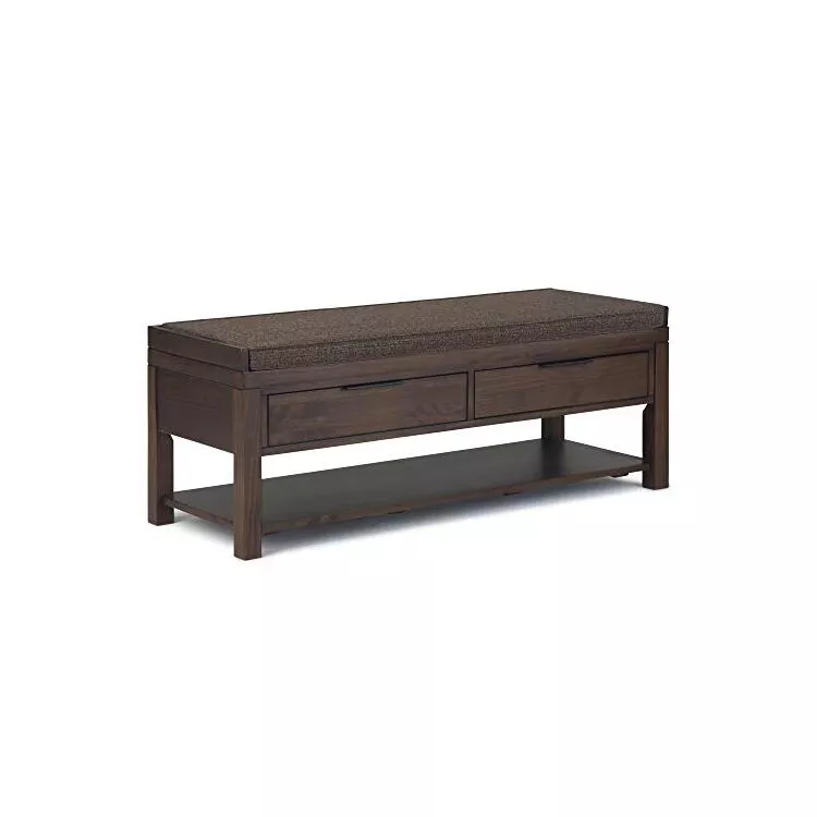 Simpli Home Hollander Entryway Bench with Cushion