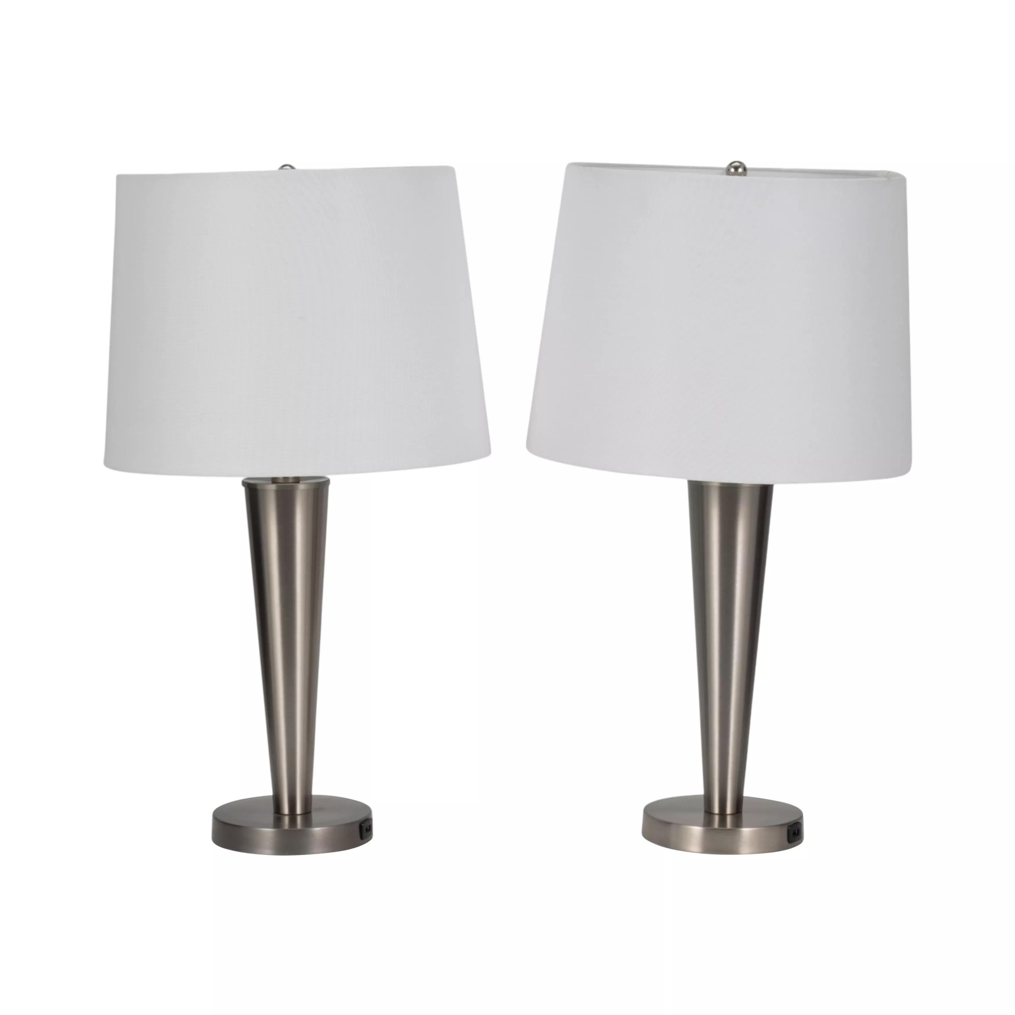 Slim Cone Table Lamps, Nickel
