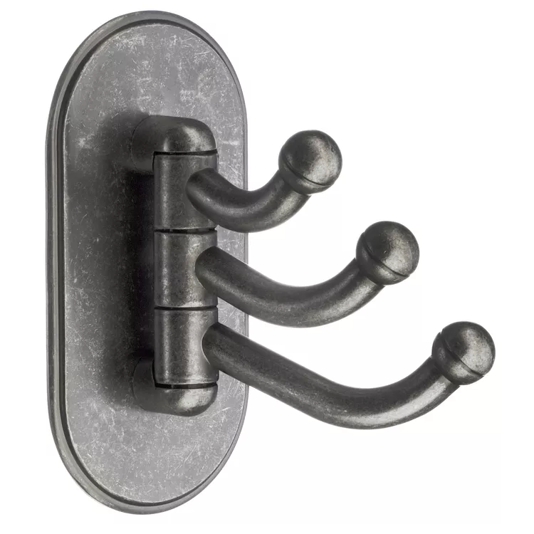Smedbo Pewter Triple Hook - Self Adhesive