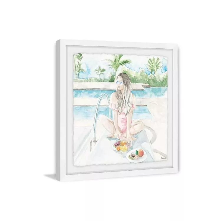 Snacks by the Pool Framed Painting Print
