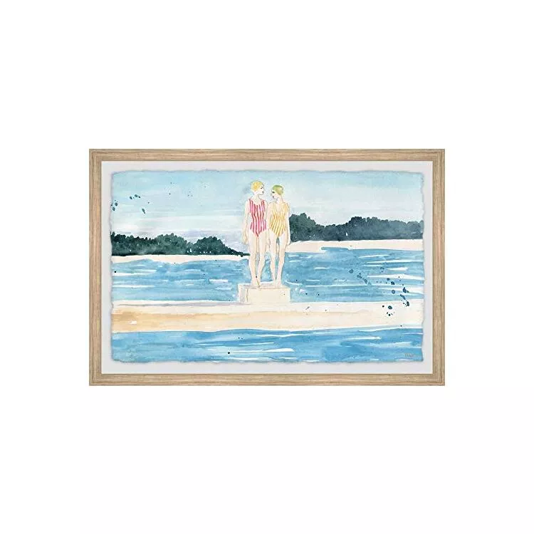 Stripes Dive Framed Painting Print