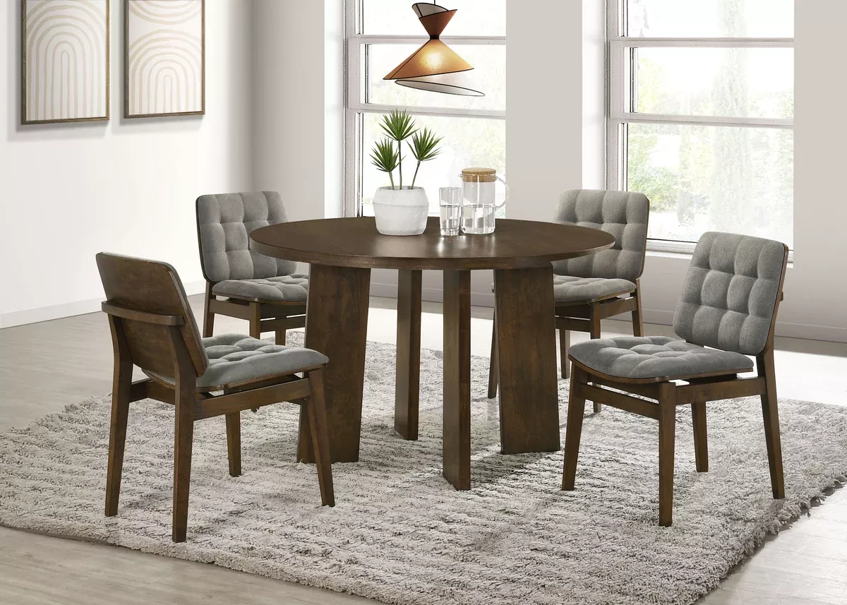 Strouse 5-piece Dining Set Grey and Walnut