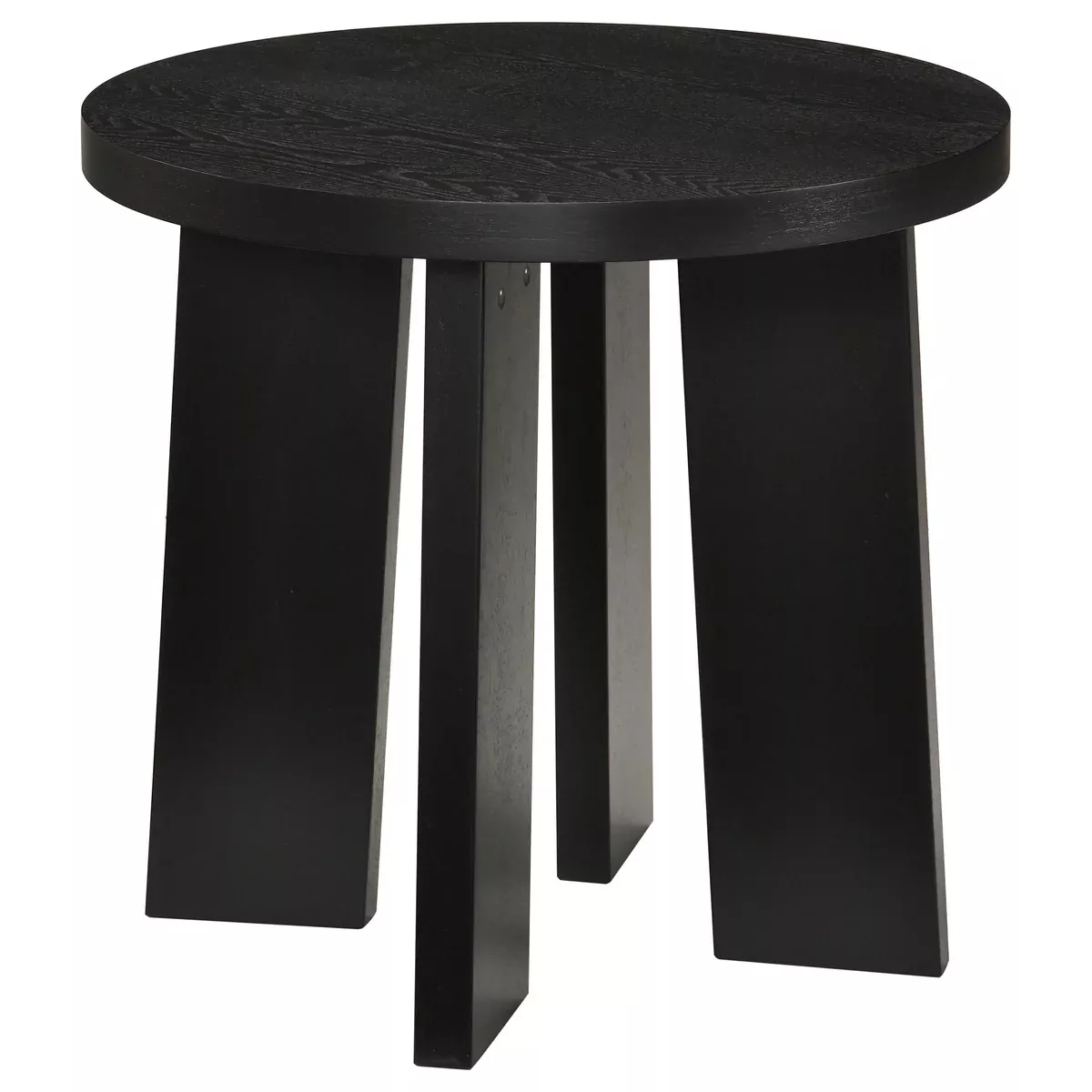 Strouse Contemporary Round End Table in Black