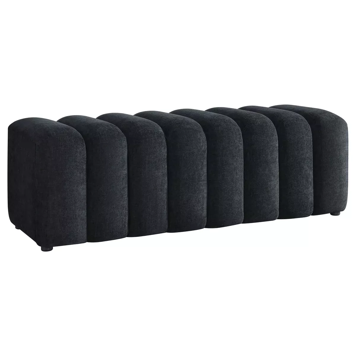 Summer Upholstered Channel Accent Bench Black
