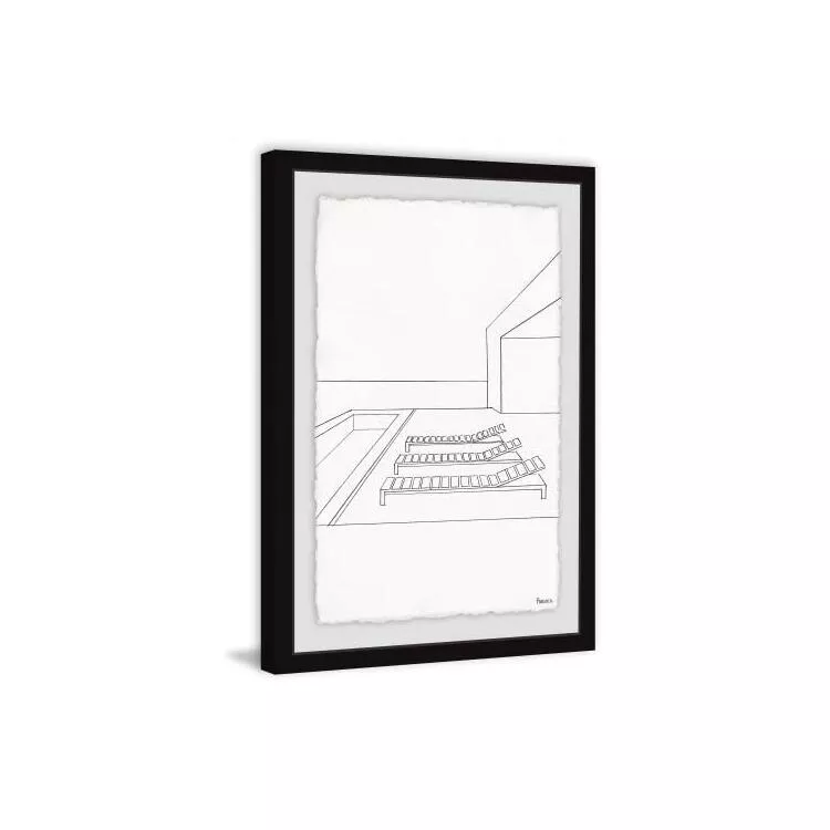 Sun Chairs Framed Painting Print