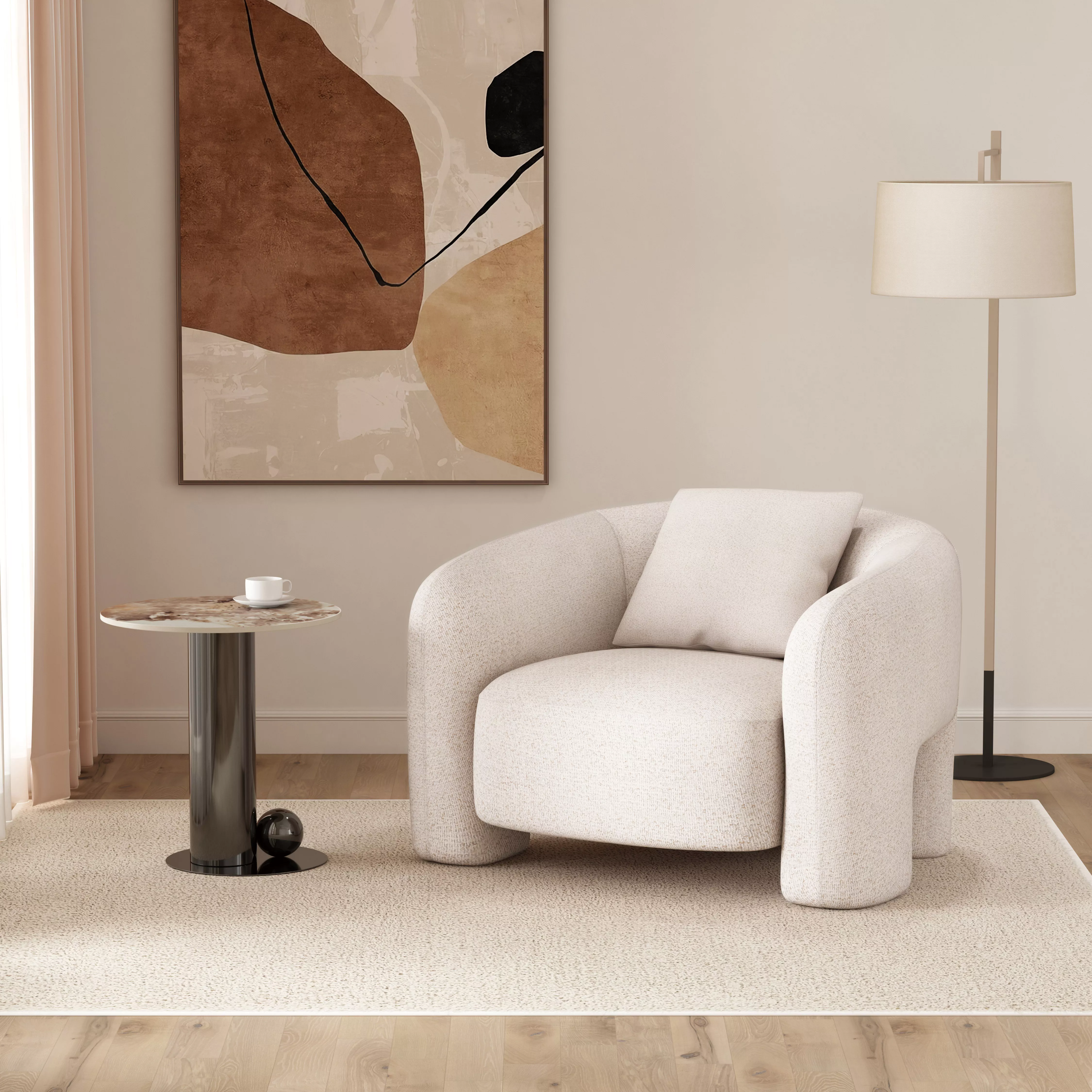 Sylvia Ivory Accent Chair