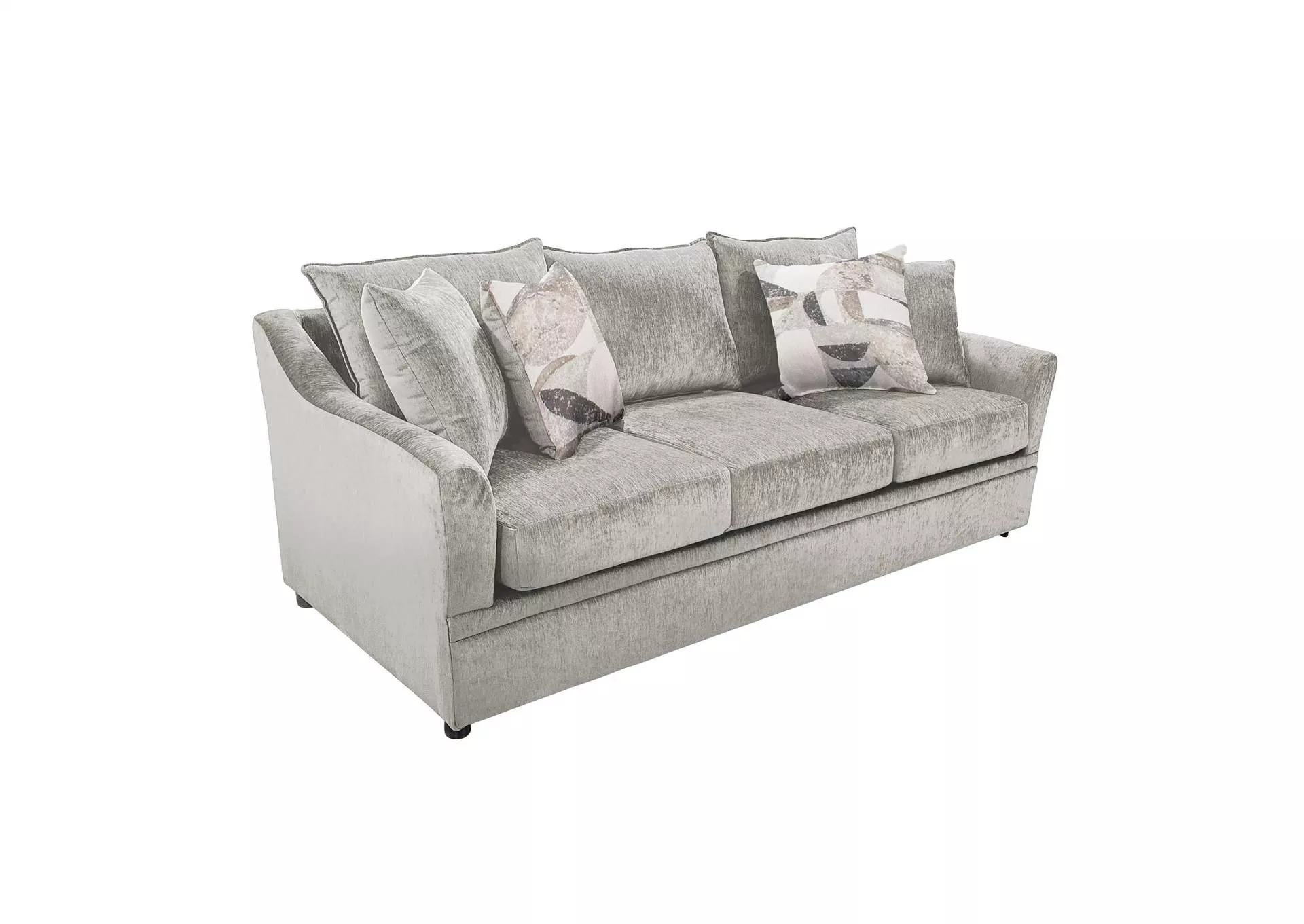 SYLVIE SOFA WITH 4 ACCENT PILLOWS - LUSH - SILVER - GRAY