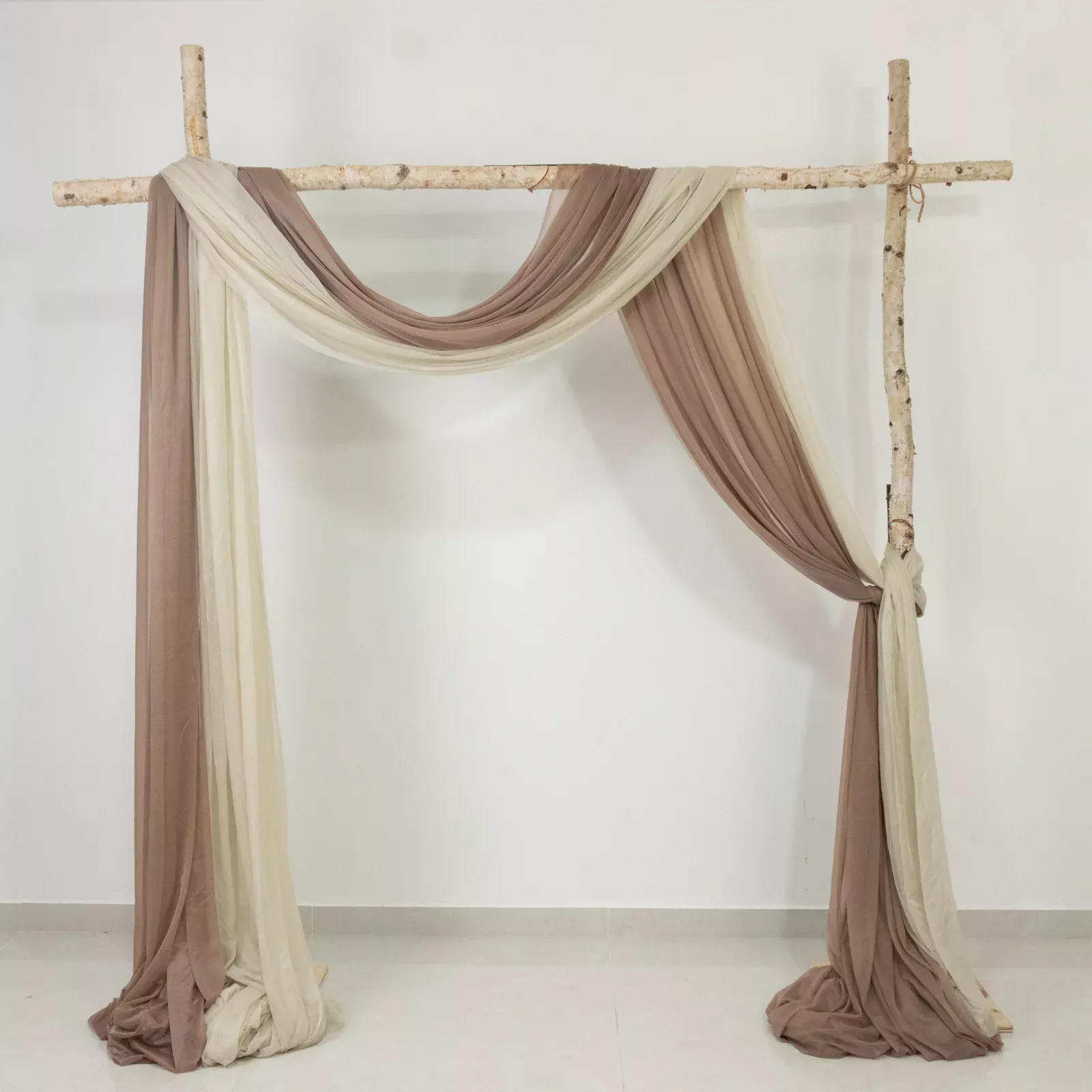 Taupe Sheer Backdrop Drape – 5ftx32ft Wedding Arch & Ceiling Decor Panel, Wrinkle Resistant with Soft Shimmer