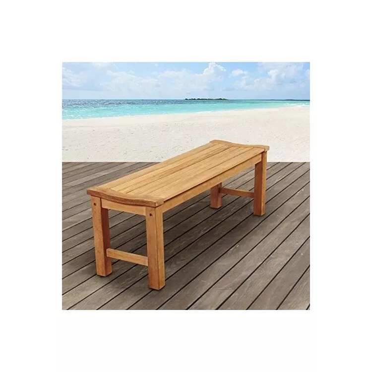 Teak Patio Backless Bench 51" with Ample Seating & Durable Design