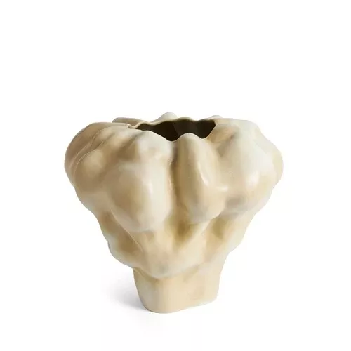 Timna Extra Short Vase, Latte, 11" by L'Objet