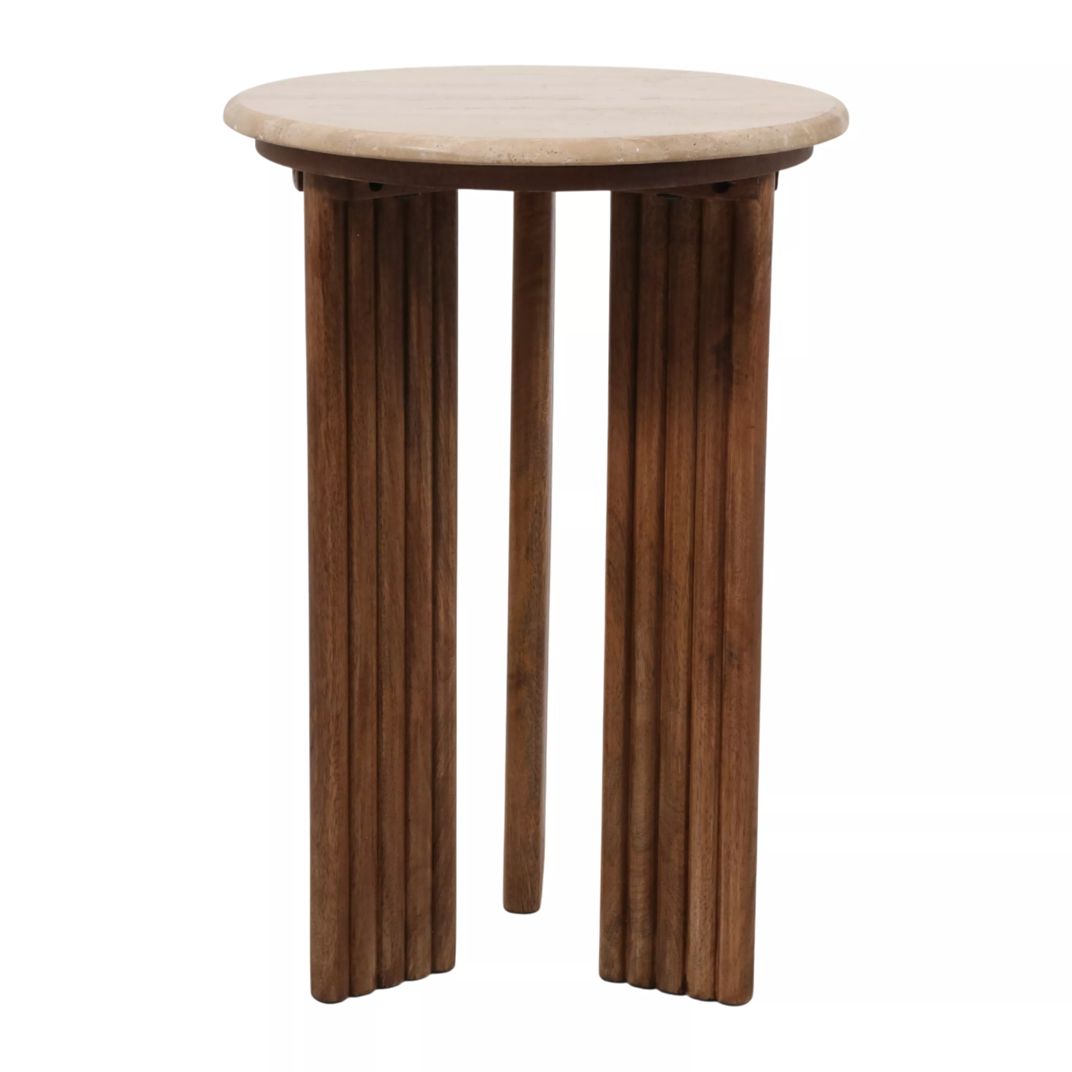 Travertine Top Accent Table